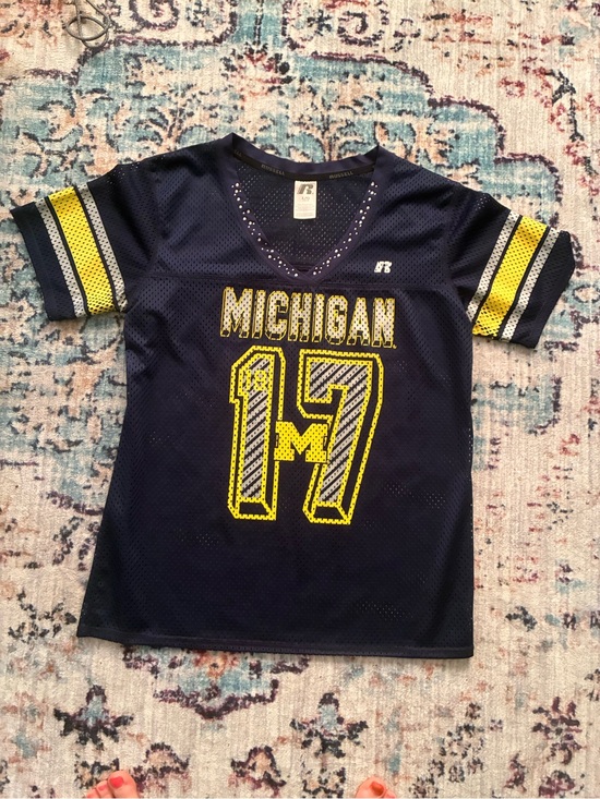 Russell Athletic Tops - Russell Athletic Navy & Yellow Michigan Mesh Jersey Top